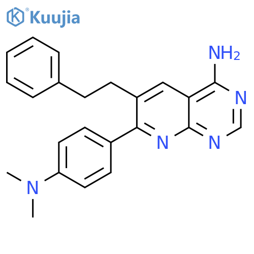 Pyrido[2,3-d]pyrimidin-4-amine,7-[4-(dimethylamino)phenyl]-6-(2-phenylethyl)- structure