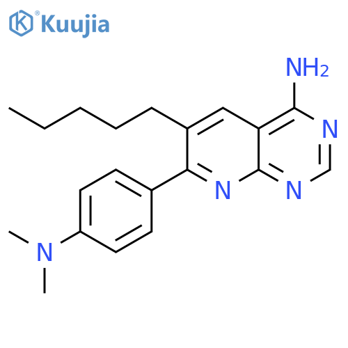 Pyrido[2,3-d]pyrimidin-4-amine, 7-[4-(dimethylamino)phenyl]-6-pentyl- structure