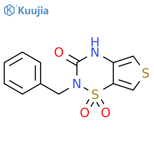 2H-Thieno[3,4-e]-1,2,4-thiadiazin-3(4H)-one, 2-(phenylmethyl)-,1,1-dioxide structure