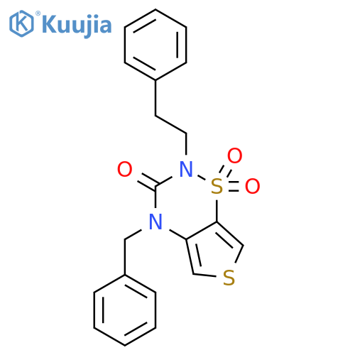 4-benzyl-2-(2-phenylethyl)-2H-thieno[3,4-e][1,2,4]thiadiazin-3(4H)-one 1,1-dioxide structure