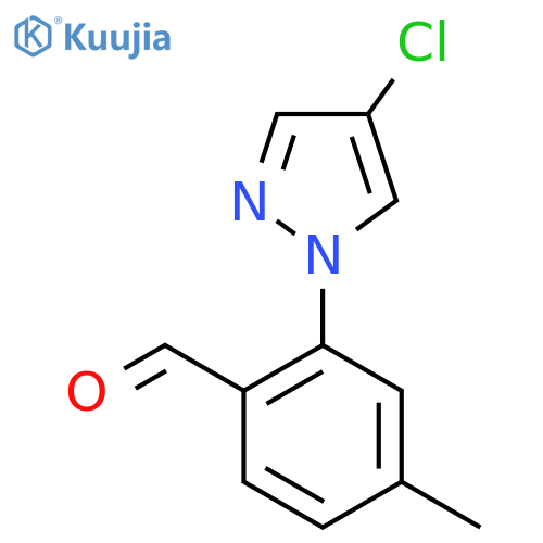 2-(4-chloro-1H-pyrazol-1-yl)-4-methylbenzaldehyde structure