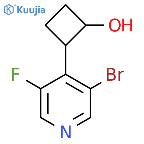 2-(3-bromo-5-fluoropyridin-4-yl)cyclobutan-1-ol structure