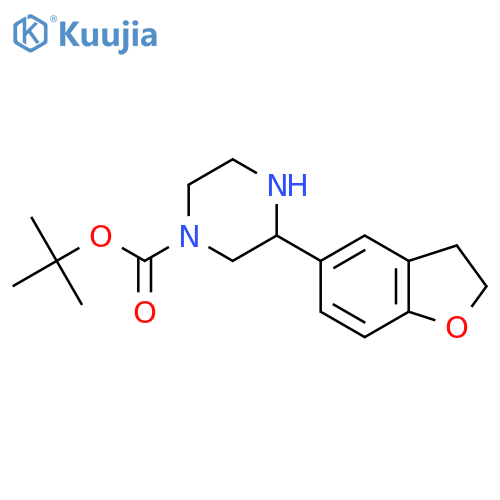 tert-butyl 3-(2,3-dihydro-1-benzofuran-5-yl)piperazine-1-carboxylate structure