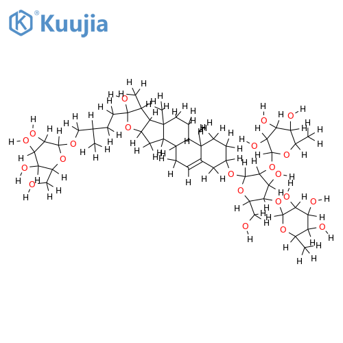 26-O-beta-D-glucopyranosyl 25(R,S)-furost-5-en-3,22xi,26-triol 3-O-alpha-L-rhamnopyranosyl-(1,2)-[alpha-L-rhamnopyranosyl-(1,4)]-beta-D-glucopyranoside structure
