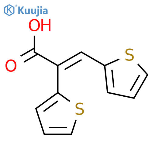 2,3-Bis(thiophen-2-yl)prop-2-enoic acid structure