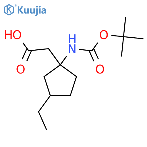 2-(1-{(tert-butoxy)carbonylamino}-3-ethylcyclopentyl)acetic acid structure