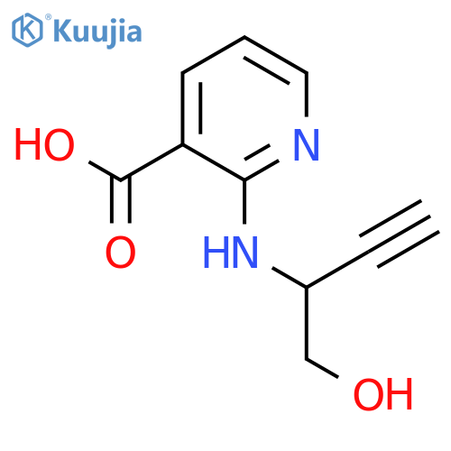 2-(1-hydroxybut-3-yn-2-yl)aminopyridine-3-carboxylic acid structure