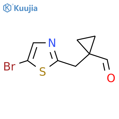 1-(5-bromo-1,3-thiazol-2-yl)methylcyclopropane-1-carbaldehyde structure