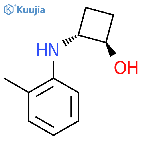 trans-2-[(2-Methylphenyl)amino]cyclobutan-1-ol structure