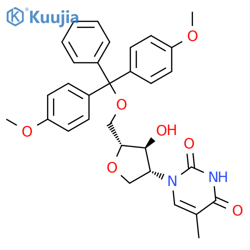 1-[(3R,4S,5R)-5-[[bis(4-methoxyphenyl)-phenylmethoxy]methyl]-4-hydroxyoxolan-3-yl]-5-methylpyrimidine-2,4-dione structure