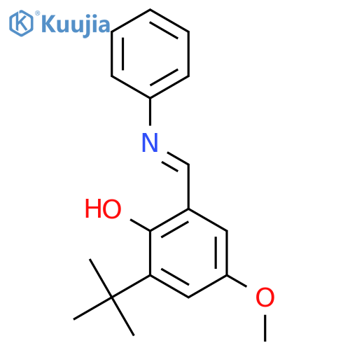 Phenol, 2-(1,1-dimethylethyl)-4-methoxy-6-[(phenylimino)methyl]- structure