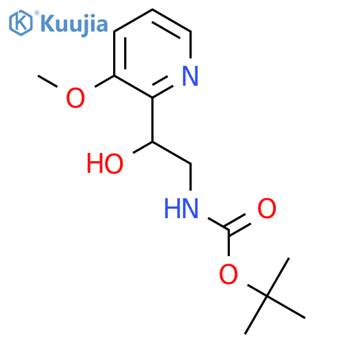 tert-butyl N-[2-hydroxy-2-(3-methoxypyridin-2-yl)ethyl]carbamate structure