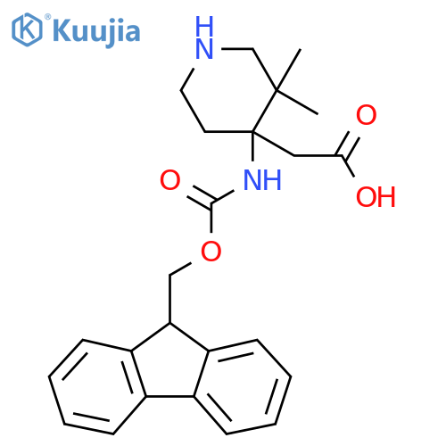 2-4-({(9H-fluoren-9-yl)methoxycarbonyl}amino)-3,3-dimethylpiperidin-4-ylacetic acid structure