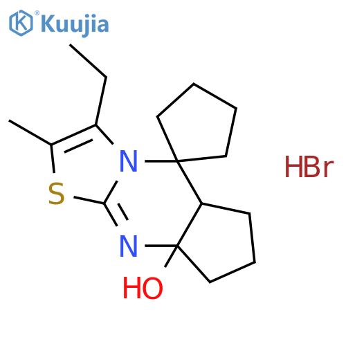 Spiro[cyclopenta[d]thiazolo[3,2-a]pyrimidine-5(8aH),1'-cyclopentan]-8a-ol,3-ethyl-5a,6,7,8-tetrahydro-2-methyl-, hydrobromide (1:1) structure