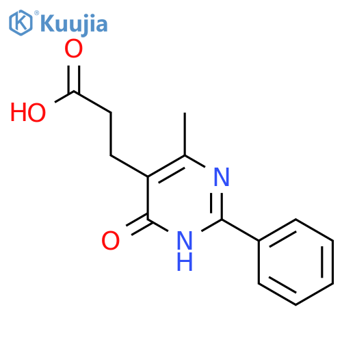 3-(4-methyl-6-oxo-2-phenyl-1,6-dihydropyrimidin-5-yl)propanoic acid structure
