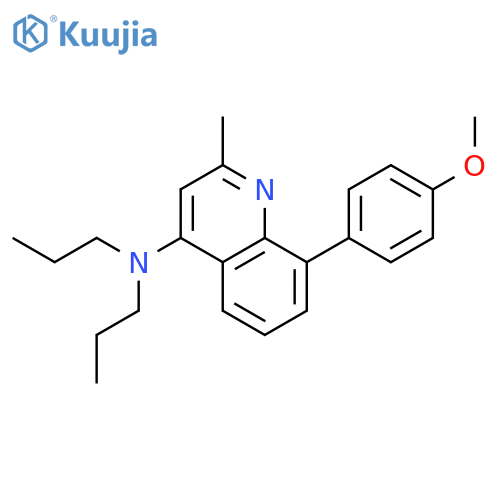 4-Quinolinamine, 8-(4-methoxyphenyl)-2-methyl-N,N-dipropyl- structure