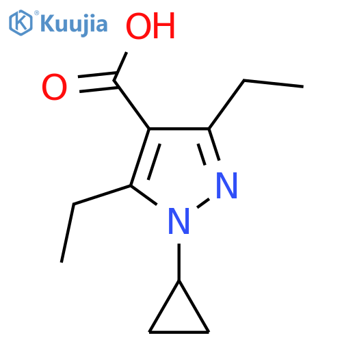 1-cyclopropyl-3,5-diethyl-1H-pyrazole-4-carboxylic acid structure