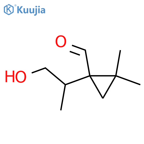 1-(1-hydroxypropan-2-yl)-2,2-dimethylcyclopropane-1-carbaldehyde structure