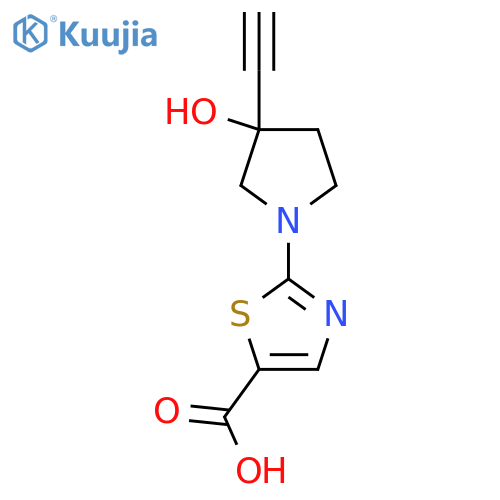 2-(3-ethynyl-3-hydroxypyrrolidin-1-yl)-1,3-thiazole-5-carboxylic acid structure