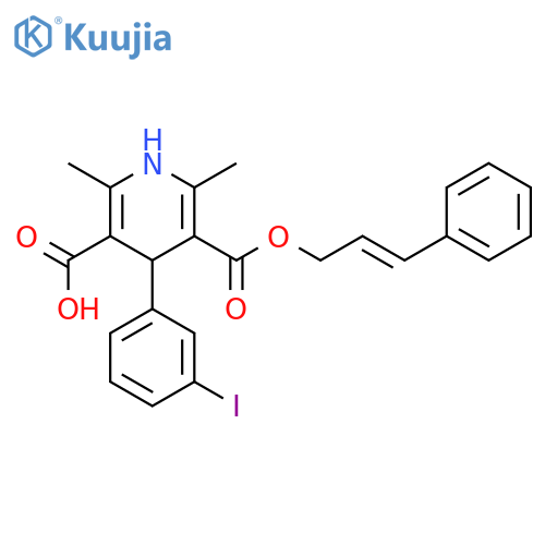 3,5-Pyridinedicarboxylic acid,1,4-dihydro-4-(3-iodophenyl)-2,6-dimethyl-, mono(3-phenyl-2-propenyl)ester structure