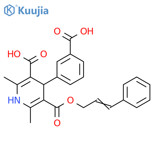 3,5-Pyridinedicarboxylic acid, 4-(3-carboxyphenyl)-1,4-dihydro-2,6-dimethyl-, 3-(3-phenyl-2-propen-1-yl) ester structure