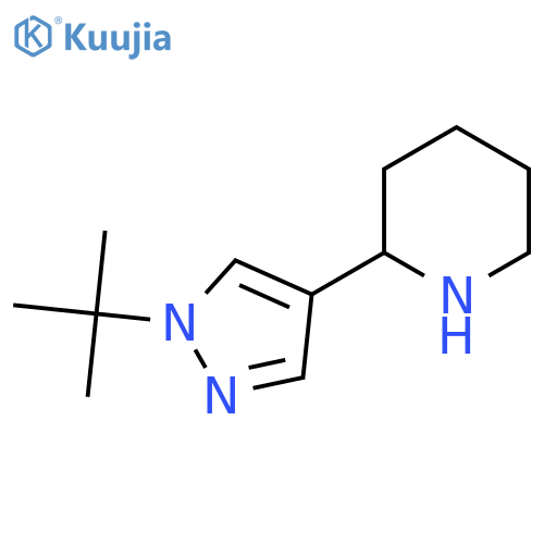 2-(1-tert-butyl-1H-pyrazol-4-yl)piperidine structure