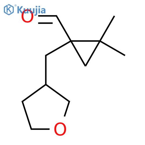 2,2-dimethyl-1-(oxolan-3-yl)methylcyclopropane-1-carbaldehyde structure