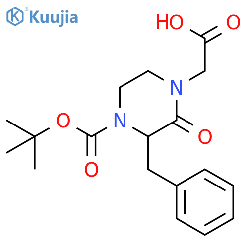 (3S)-4-Boc-1-carboxymethyl-3-benzyl-piperazin-2-one structure