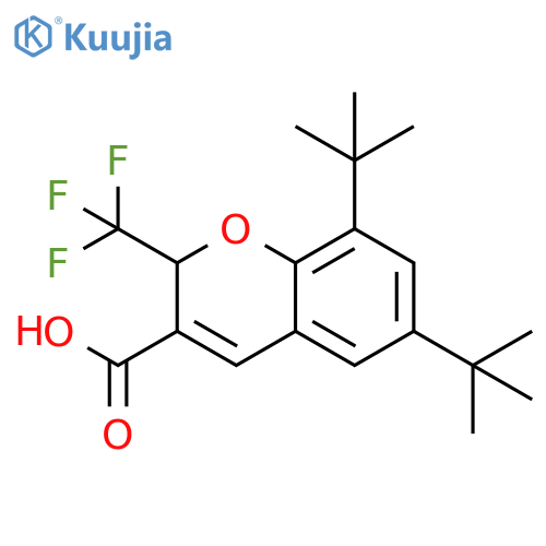 2H-1-Benzopyran-3-carboxylic acid,6,8-bis(1,1-dimethylethyl)-2-(trifluoromethyl)- structure