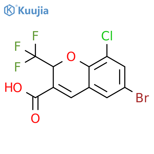 2H-1-Benzopyran-3-carboxylic acid,6-bromo-8-chloro-2-(trifluoromethyl)- structure