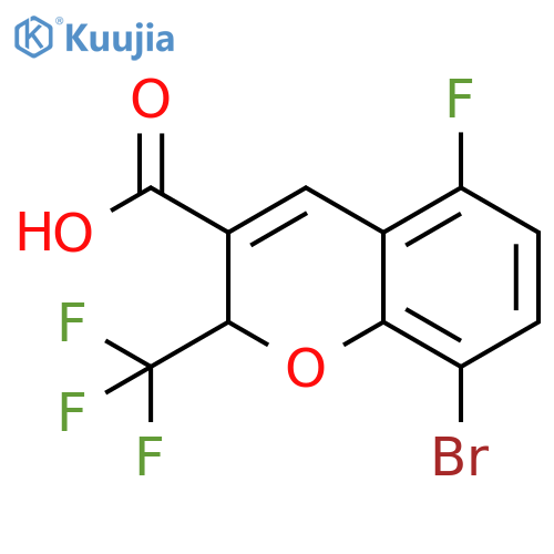 2H-1-Benzopyran-3-carboxylic acid,8-bromo-5-fluoro-2-(trifluoromethyl)- structure
