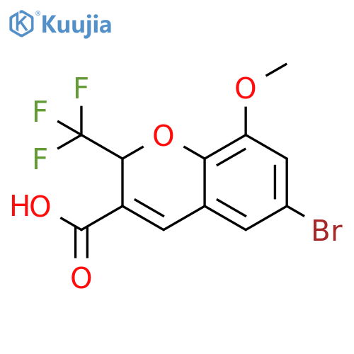 2H-1-Benzopyran-3-carboxylic acid,6-bromo-8-methoxy-2-(trifluoromethyl)- structure