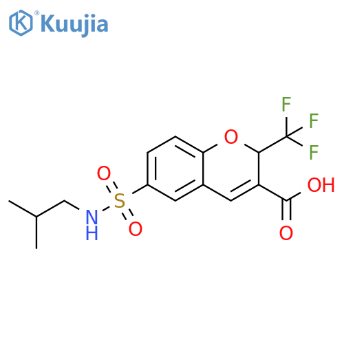 2H-1-Benzopyran-3-carboxylic acid,6-[[(2-methylpropyl)amino]sulfonyl]-2-(trifluoromethyl)- structure