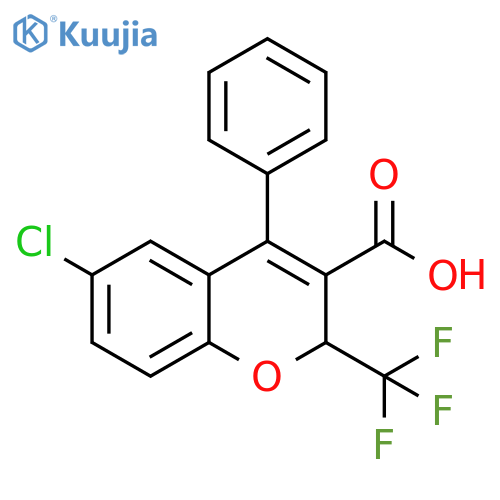 2H-1-Benzopyran-3-carboxylic acid,6-chloro-4-phenyl-2-(trifluoromethyl)- structure