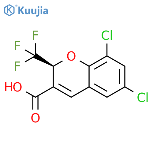 2H-1-Benzopyran-3-carboxylic acid, 6,8-dichloro-2-(trifluoromethyl)-,(2S)- structure