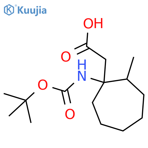 2-(1-{(tert-butoxy)carbonylamino}-2-methylcycloheptyl)acetic acid structure