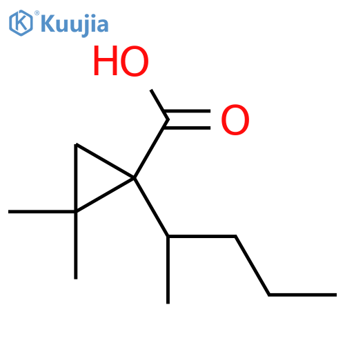 2,2-dimethyl-1-(pentan-2-yl)cyclopropane-1-carboxylic acid structure
