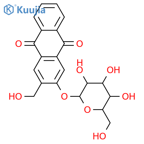 2-Hydroxy-3-(hydroxymethyl)anthraquinone; 2-O-β-D-Glucopyranoside structure