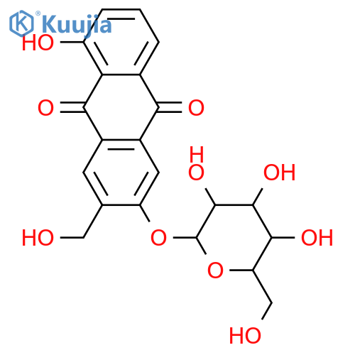 2,5-Dihydroxy-3-(hydroxymethyl)anthraquinone; 2-O-β-D-Glucopyranoside structure