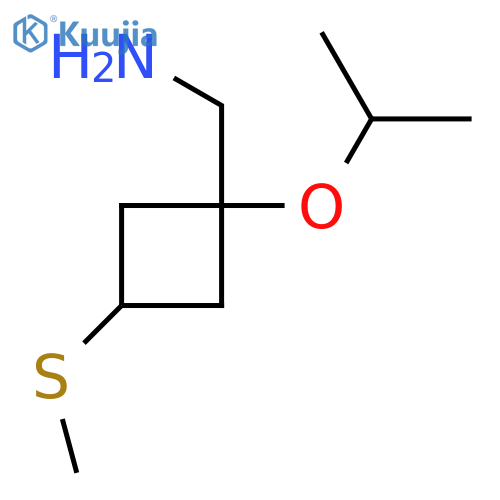 3-(methylsulfanyl)-1-(propan-2-yloxy)cyclobutylmethanamine structure