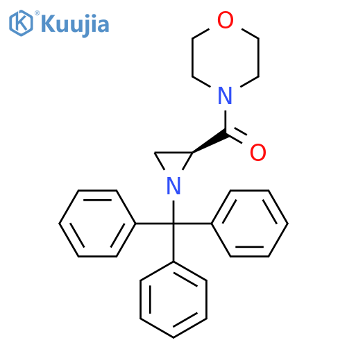 4-[(2S)-1-(triphenylmethyl)aziridine-2-carbonyl]morpholine structure