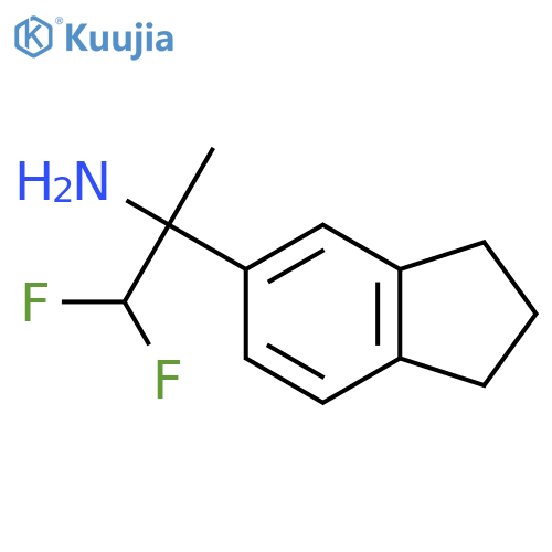 2-(2,3-dihydro-1H-inden-5-yl)-1,1-difluoropropan-2-amine structure