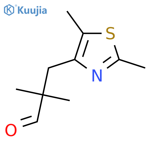 3-(dimethyl-1,3-thiazol-4-yl)-2,2-dimethylpropanal structure