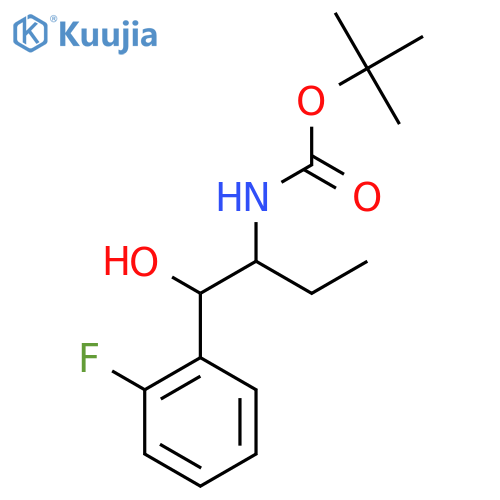 tert-butyl N-[1-(2-fluorophenyl)-1-hydroxybutan-2-yl]carbamate structure