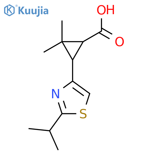 2,2-dimethyl-3-2-(propan-2-yl)-1,3-thiazol-4-ylcyclopropane-1-carboxylic acid structure