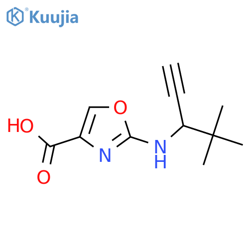 2-(4,4-dimethylpent-1-yn-3-yl)amino-1,3-oxazole-4-carboxylic acid structure
