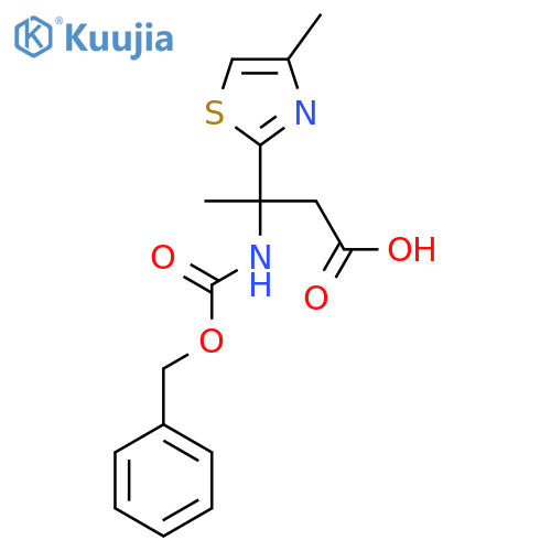 3-{(benzyloxy)carbonylamino}-3-(4-methyl-1,3-thiazol-2-yl)butanoic acid structure