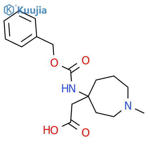 2-(4-{(benzyloxy)carbonylamino}-1-methylazepan-4-yl)acetic acid structure