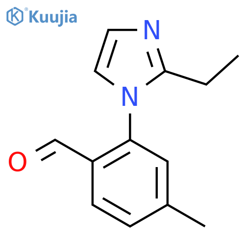 2-(2-ethyl-1H-imidazol-1-yl)-4-methylbenzaldehyde structure