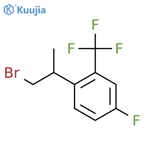1-(1-bromopropan-2-yl)-4-fluoro-2-(trifluoromethyl)benzene structure